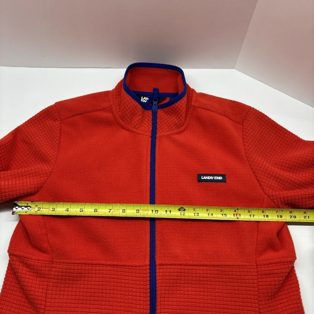 Women's Lands End Orange Fleece Full zip Size 14-16‎ Lg